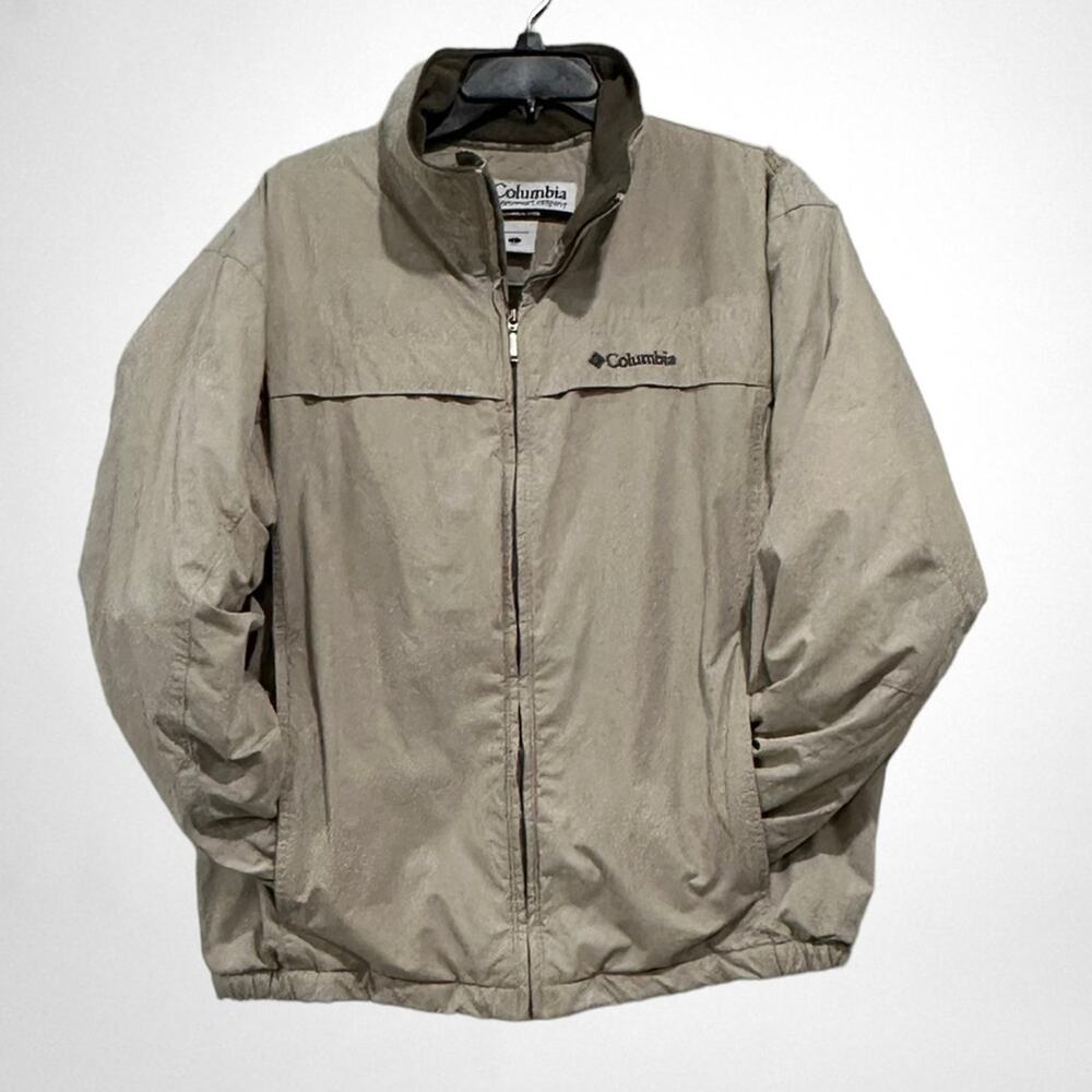 Columbia Men's Light Tan Zip-Up Windbreaker Jacket